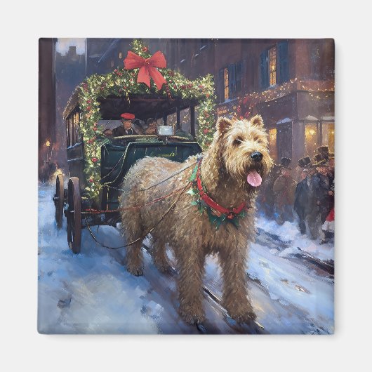 Wheaten Terrier Kerst Feestseizoen Magneet (Voorkant)