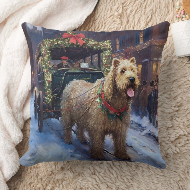 Wheaten Terrier Kerstfeest Seizoen Kussen (Deken)