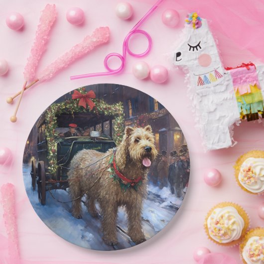 Wheaten Terrier Kerstfeest Seizoen Papieren Bordje (Feest)