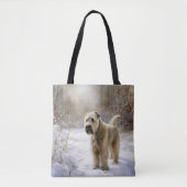 Wheaten Terrier Laat het sneeuwen Kerstmis Draagtas (Voorkant)