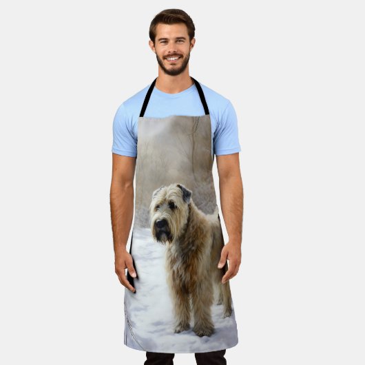 Wheaten Terrier Laat het sneeuwen Kerstmis Schort (Gedragen)