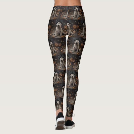 Wheaten Terrier Pompoenen Halloween Eng Leggings (Achterkant)
