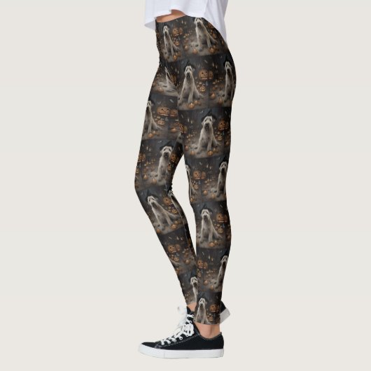 Wheaten Terrier Pompoenen Halloween Eng Leggings (Links)