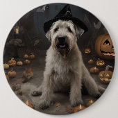 Wheaten Terrier Pompoenen Halloween Eng Ronde Button 6,0 Cm (Voorkant)