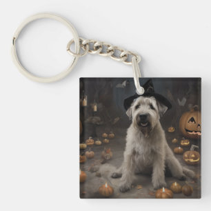 Wheaten Terrier Pompoenen Halloween Griezelen Sleutelhanger