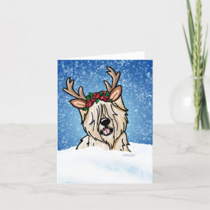 Wheaten Terrier Rendier Kerstkaart Feestdagen Kaart
