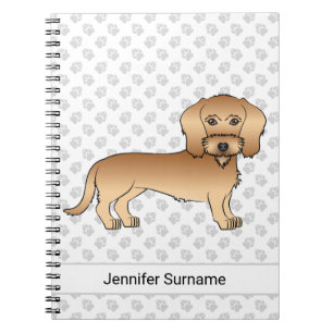 Wheaten Wire Haire Dachshund Cartoon Dog en Paws Notitieboek