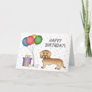 Wheaten Wire Haired Dachshund Hond Gefeliciteerd Kaart