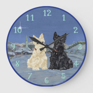 Wheaten Zwarte Kerstmis Scotties Grote Klok