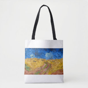 Wheatfield met Krogen door Vincent van Gogh Draagtas