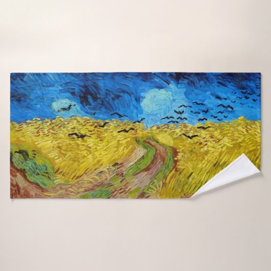 Wheatfield with Crows, Van Gogh (Serviette de bain)