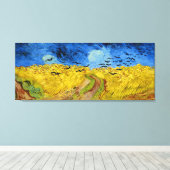 Wheatfield with crows - Vincent Van Gogh (1890) Canvas Afdruk (Insitu (Houten vloer))