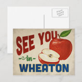 Wheaton Illinois Apple - Vintage Travel Briefkaart (Voorkant / Achterkant)