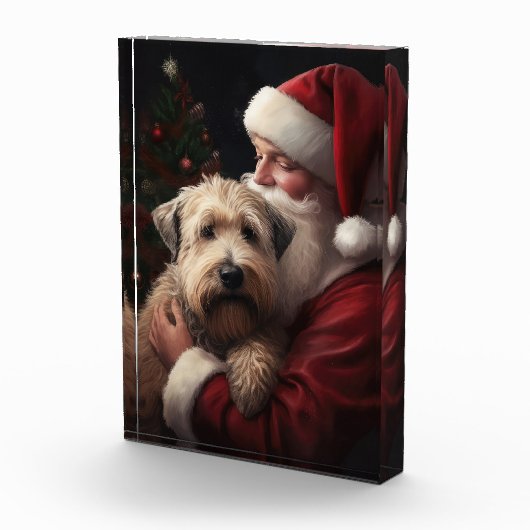 Wheaton Terriër met Kerstman Feestelijke Kerstmis Fotoblokken