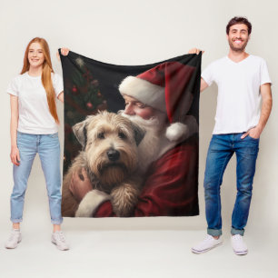Wheaton Terrier met Sinterklaas Festieve Kerstmis Fleece Deken