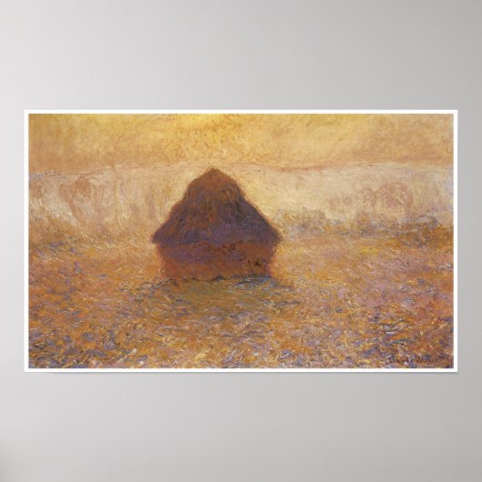 Wheatstack (Sun in the mist), 1891 Poster (Voorkant)