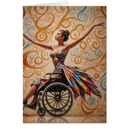 Wheelchair Dancing Lady All Occasions Greeting (Devant)