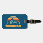 Wheeler Peak New Mexico Retro Turquoise Bagagelabel (Voorkant horizontaal)