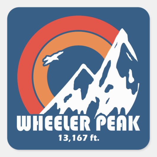 Wheeler Peak Sun Eagle Vierkante Sticker (Voorkant)