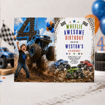 Wheelie Awesome Monster Truck 4e verjaardag jongen
