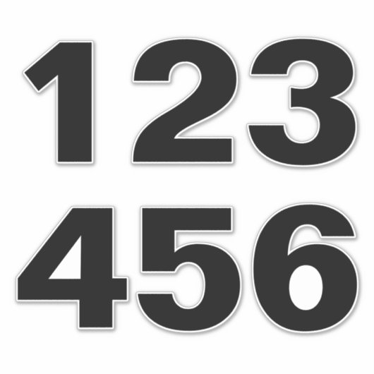 Wheelie Bin Numbers in Zwart en wit Sticker (Voorkant)