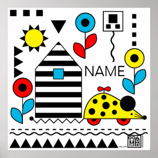 Wheelie Mouse en House Poster - personaliseren