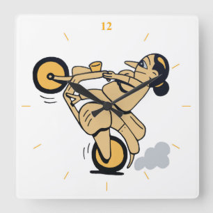 Wheelie Vierkante Klok