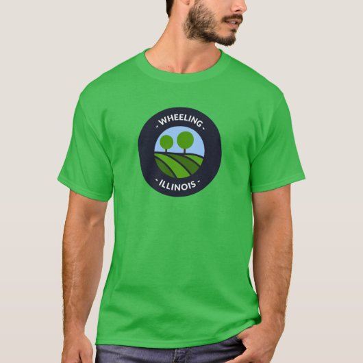 Wheeling Illinois Hills and Trees Oversized T-shirt (Voorkant)