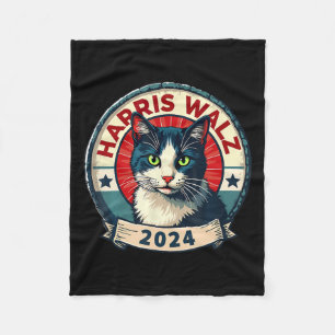 Wheimer 2024 Funny Cat Election Kamala Harris Tim Fleece Deken