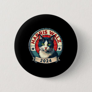 Wheimer 2024 Grappige Kat Verkiezing Kamala Harris Ronde Button 5,7 Cm