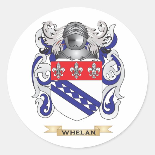 Whelan Family Crest (Wapen) Ronde Sticker (Voorkant)