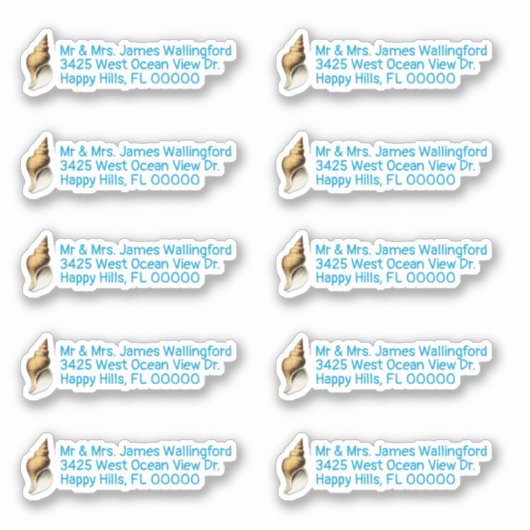 Whelk Shell Retouradresstickers Sticker (Voorkant)