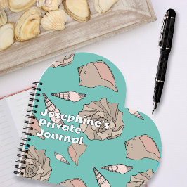 Whelk Shells Illustrated Custom Heart-shaped Notitieboek