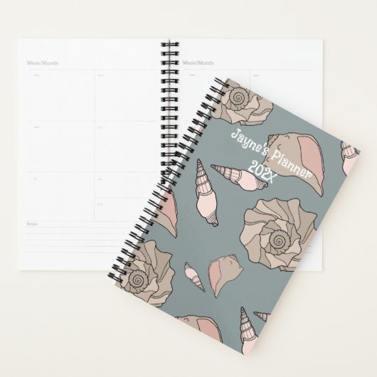 Whelk Shells Illustrated Yearly Custom Planner (Devant avec enveloppe)