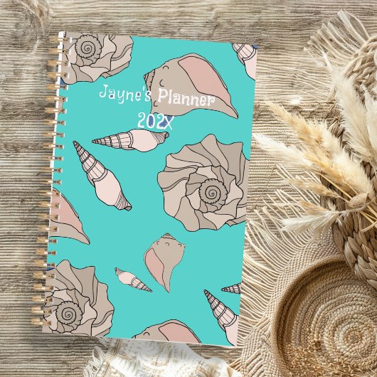 Whelk Shells Illustrated Yearly Custom Planner