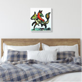 When Earth and Water Collide The Fox and The Trout Canvas Afdruk (Insitu (Slaapkamer))