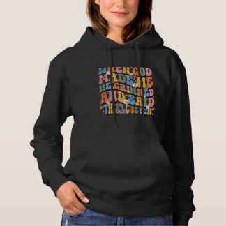 when god made me he grined, retro, vintage hoodie