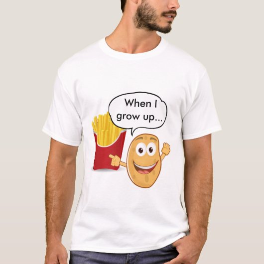 When I Grow Up... Funny Potato and Fries T-shirt (Voorkant)