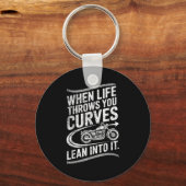 When Life Throws You Curves Lean Into It Motorcycl Sleutelhanger (Voorkant)