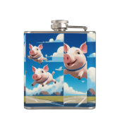 When Pigs Fly Funny Winged Pigs Heupfles (Achterkant)