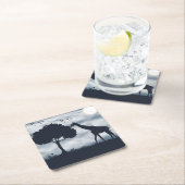 When the Moon Whispers to the Giraffe Vierkante Kartonnen Onderzetter (Insitu)