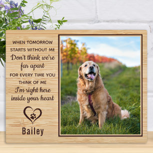 When Tomorrow Starts Without Me Pet Memorial Fotoplaat