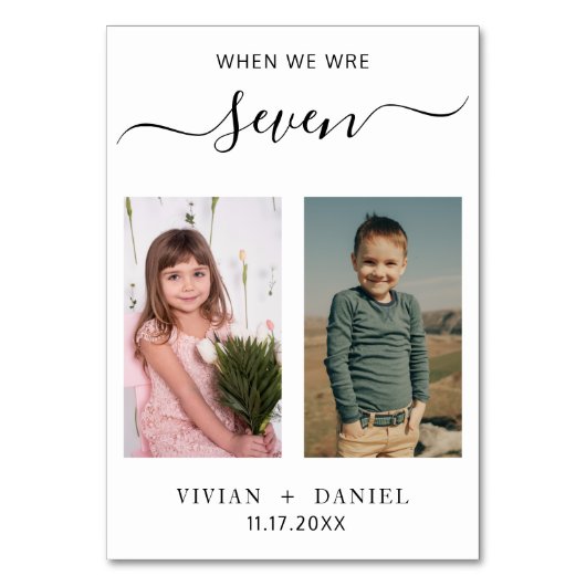 When We Were Age Photo Childhood Photo Wedding Kaart (Voorkant)