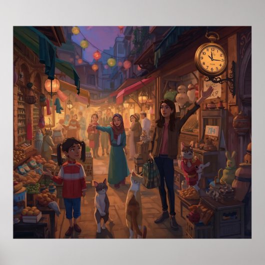 Where Cats Wander and Lanterns Glow Poster (Voorkant)