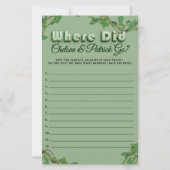 Where Did They Go Greenery Bridal Guessing Game  (Voorkant)