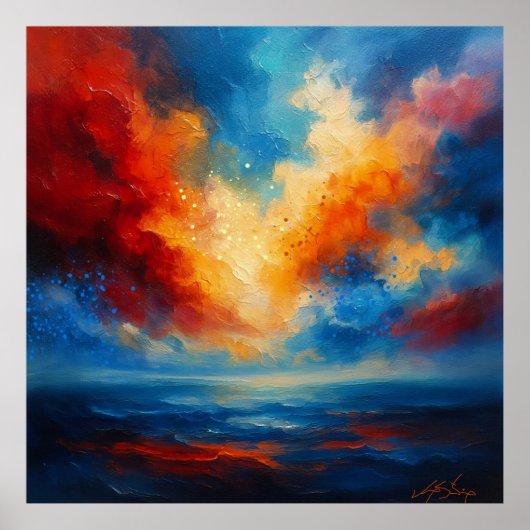 Where Fire Meets Silence Abstract Poster (Voorkant)