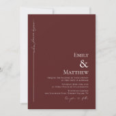 Where Forever Begins Burgundy Wedding Invitation Kaart (Voorkant)