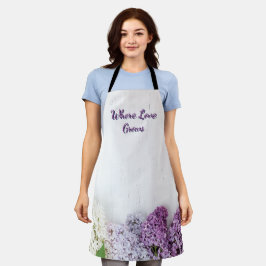 Where Love Grows Apron | Lilac Spring Kitchen  Schort