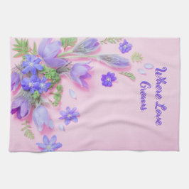 Where Love Grows Kitchen Towel | Floral Tea Towel Theedoek