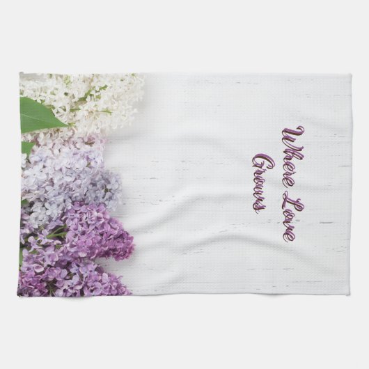 Where Love Grows Kitchen Towel | Lilac Spring Tea  Theedoek (Horizontaal)